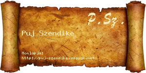 Puj Szendike névjegykártya